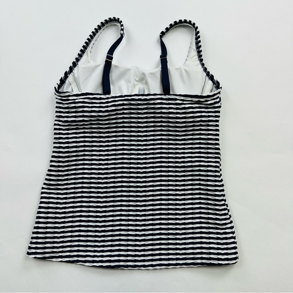 Lands’ End Navy White Striped Tankini Top Size 4 - Picture 5 of 8